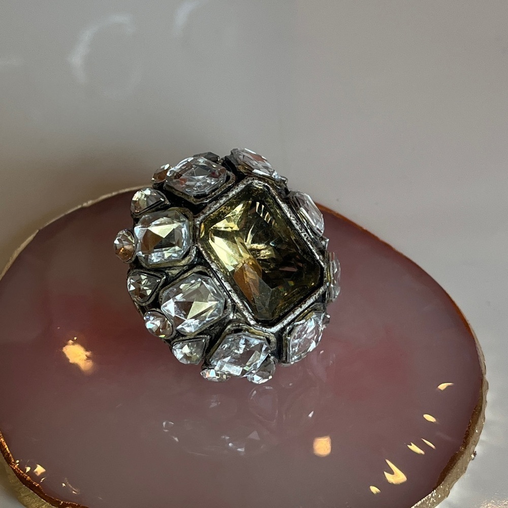 Silver and Crystal large Statement Ring